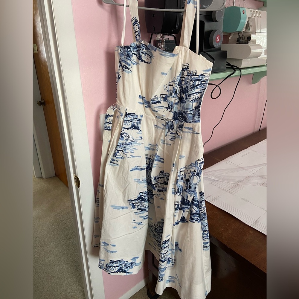 White House Black Market Blue and White Dress